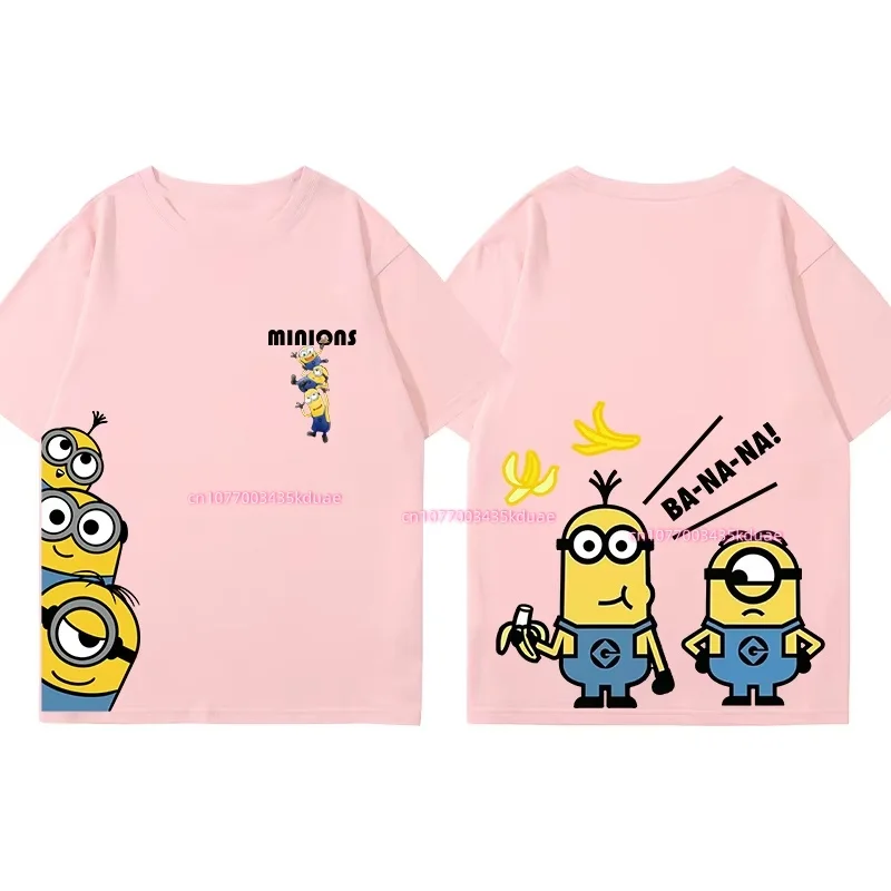 Valentine's Day Cartoon Minions Cotton T-shirt Kids Summer Funny Tees Shirt Boys Girls Cute Short Sleeve Tops Women Men Clothing 5