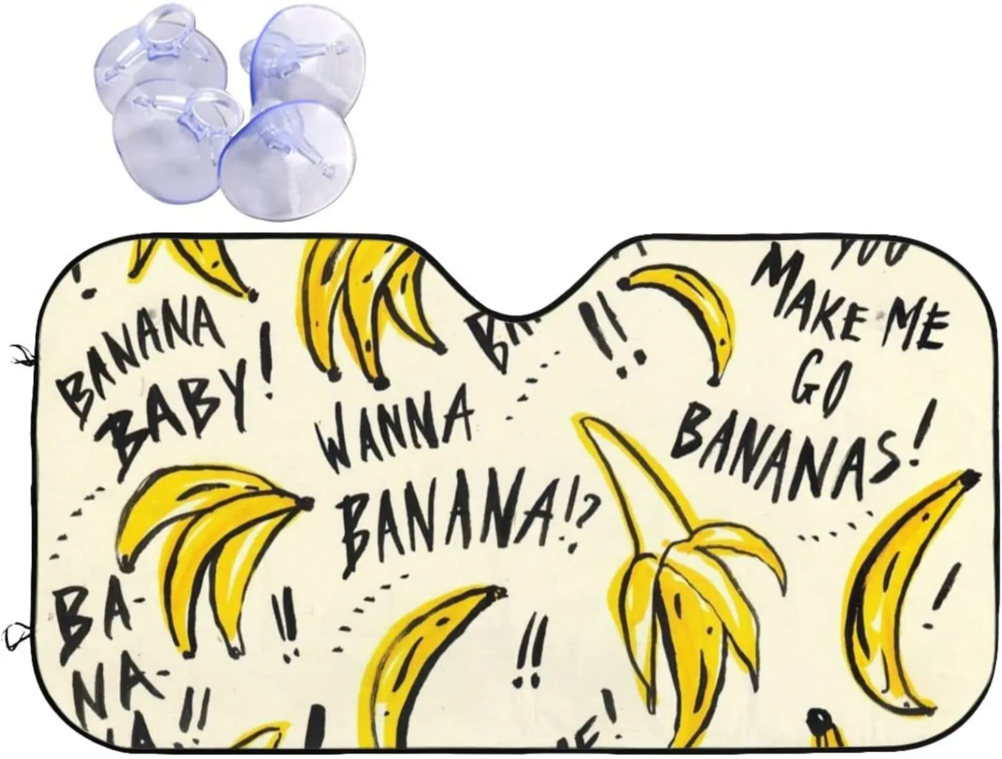 

Windshield Sun Shade, Funny Foldable Wanna Banana Car Sunshade,Shade Protector Blocks Uv Rays and Keeps Your Vehicle Cool,for SU