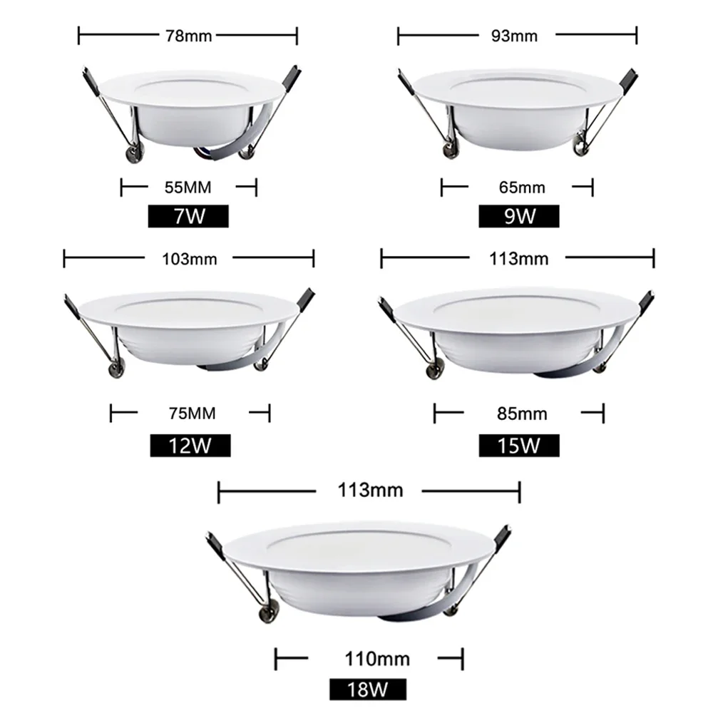 LED Downlight 10Pcs/Lot 220V Recessed Round Ceiling Bedroom Indoor Living Room Home Decor Lighting Spot Lamp