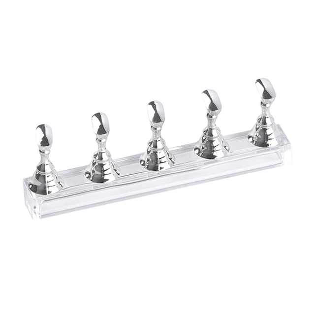 Nail Art Display Holder Practice Training Nail Polish Display Stand with 15pcs Nail Tips DIY Nail Art Salon Tools