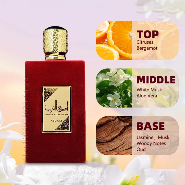Lattafa Asdaaf Ameerat Al Arab Eau de Parfum Spray for Women Original Arab Perfumes Long Lasting Fragrance Woman Perfumes Gifts