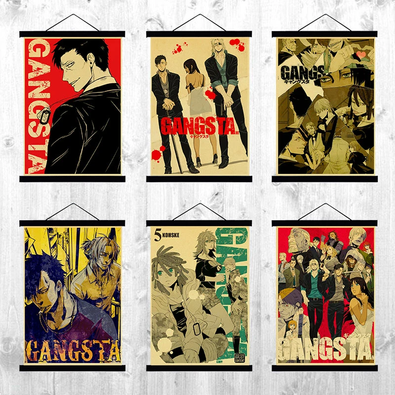 Gangsta Vintage Kraft Paper Poster Japanese Youth Comics Anime Manga Cover  Sticker For Teen Gifts Bar Home Art Wall Decorative - Wall Stickers -  AliExpress
