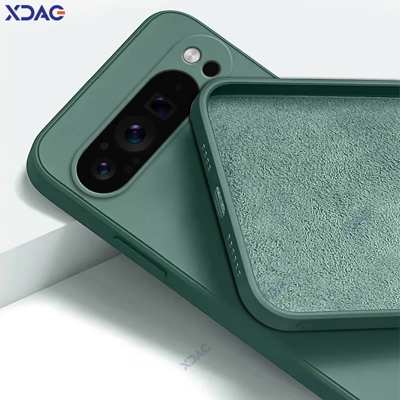 Luxury Candy Cellphone Case with Lens Protection - Soft Square Liquid Silicone Cover