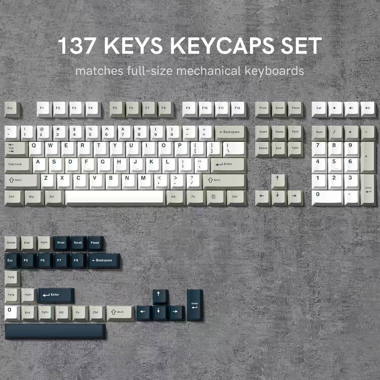 168-Key Double Shot PBT Custom WOB Cherry Profile Keycap Set
