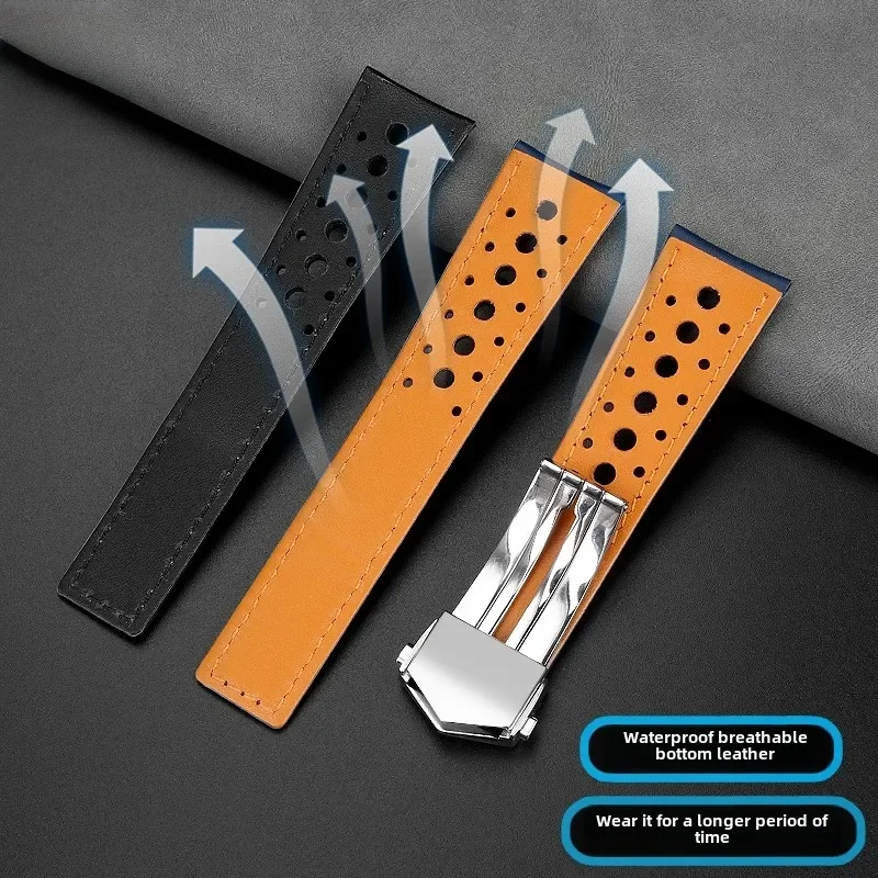 Elegant 22mm Genuine Cowhide Leather Watchstrap - Premium Men's Replacement Bracelet