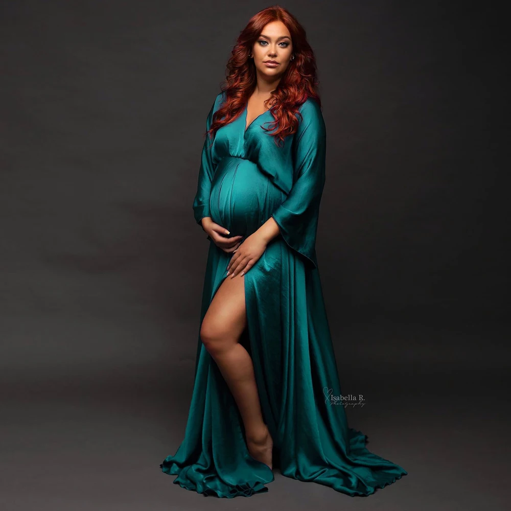 Maternity Photography Gown Elegant Soft Satin Chiffon Long Sleeved Dress Bohemian Photo Shooting Pregnancy Dress 5 Sf2a982a53e0a4f36ac48af3ec62ccb0cj
