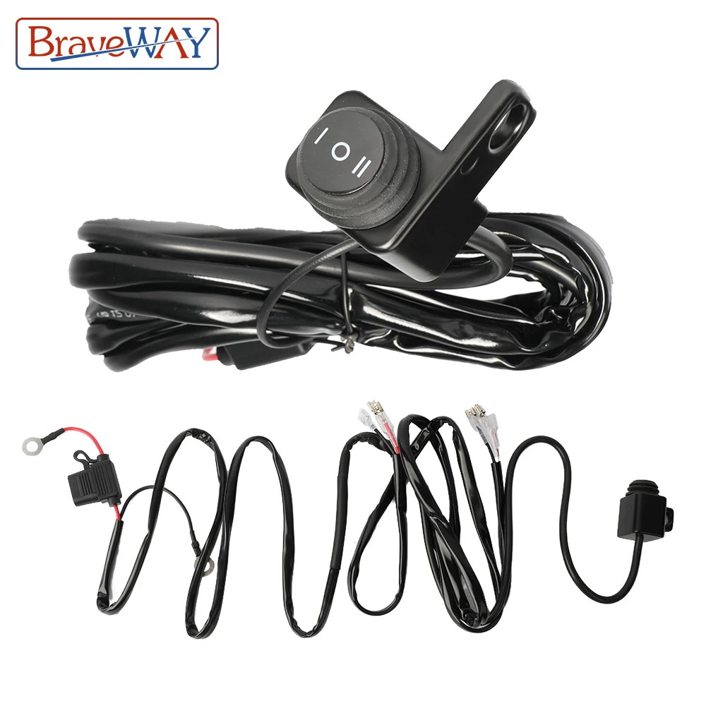 1.5M Wiring Harness with Switch for LED Work Light for Two Lamps Wire Cable led wiring harness