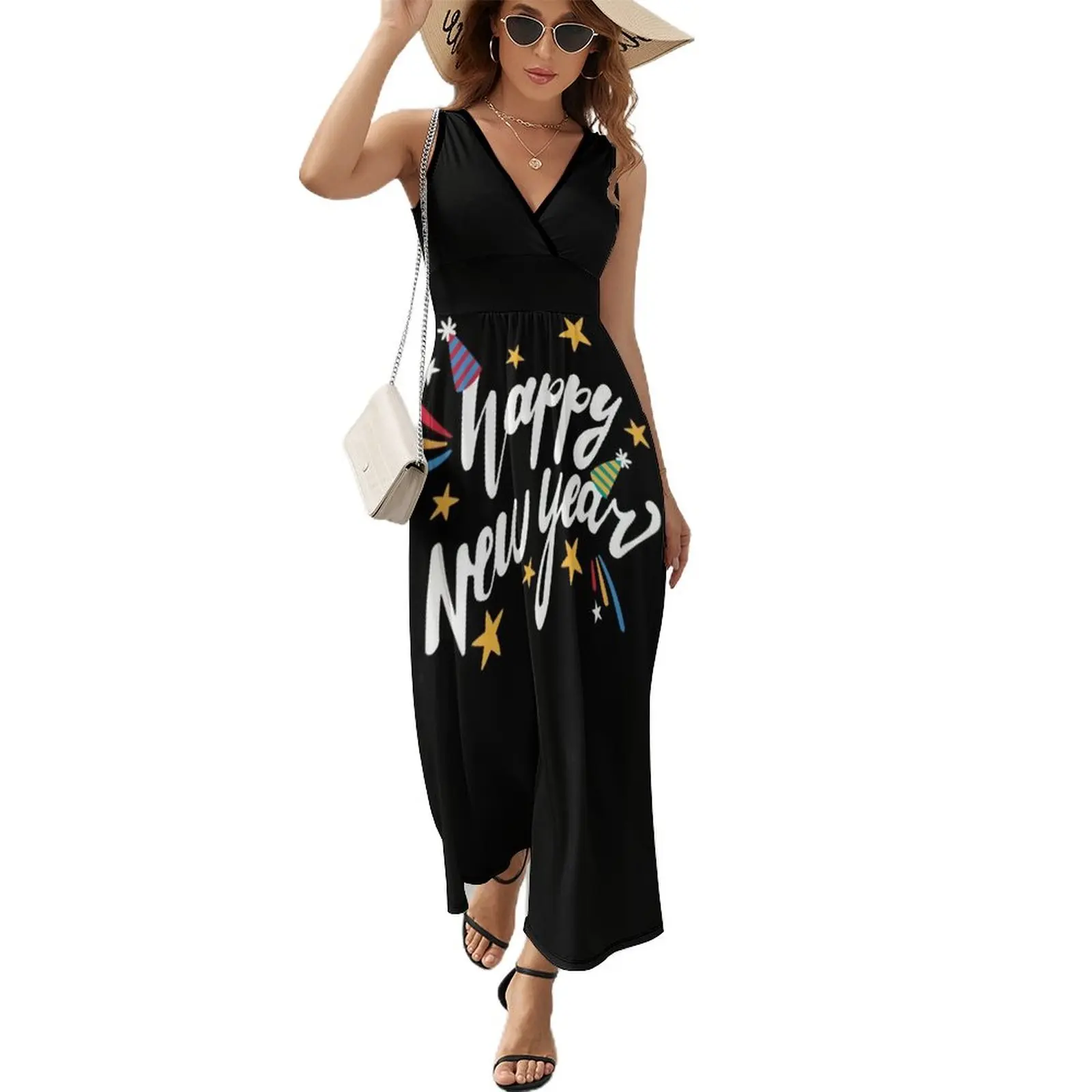 

happy New Year Sleeveless Dress elegant women's sets cute dress