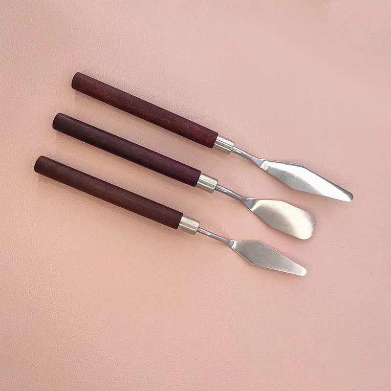 One Set Stainless Steel Oil Painting Knives Artist Crafts Spatula Palette Knife Oil Painting Mixing Knife Scraper Art Tools 7Pcs 5