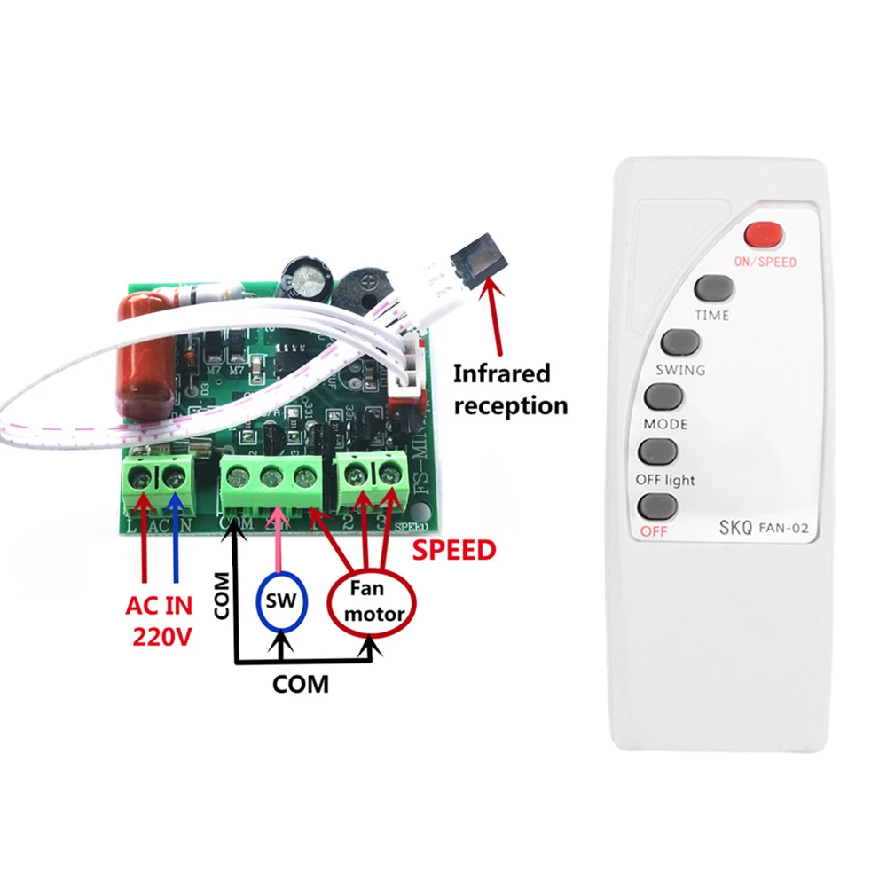 AC110-230V Air Conditioning Fan Electric Fan Circuit Universal Board Remote Control Board / Cold Fan Motherboard Circuit Board