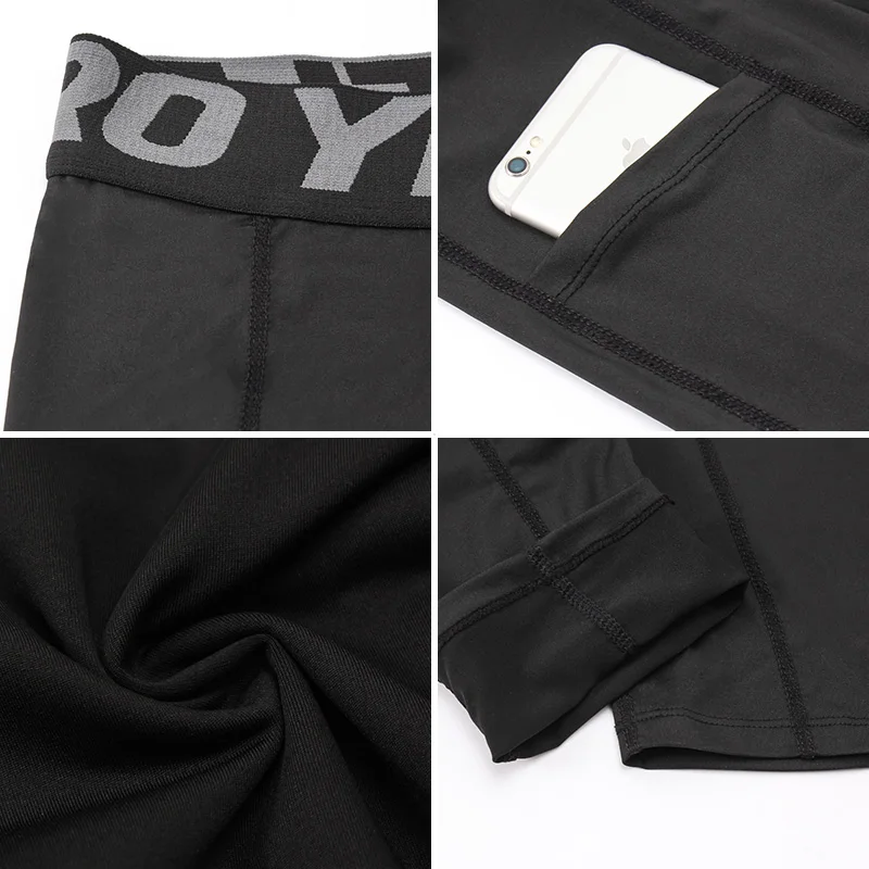 Men's Sports Tights Compression Running Sportswear With Pocket Camouflage Leggings Slim Pants Gym Fitness Training Workout Male