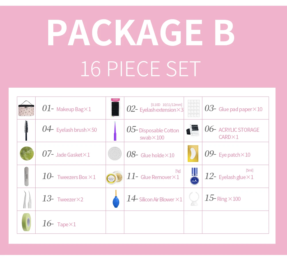 False Eyelash Extension Training Kit Set For Beginner Practice Model Head Lash Brush Tweezers Glue Ring Lashes Accessories