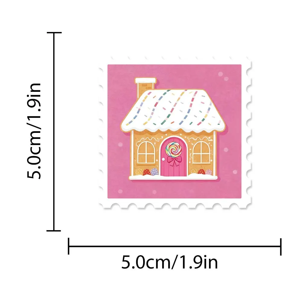 50 stücke Rosa Weihnachten Stempel Aufkleber Aufkleber Für Telefon Laptop Brief Sammelalbum Koffer DIY Ästhetische Aufkleber Festival Geschenke – Detail 12