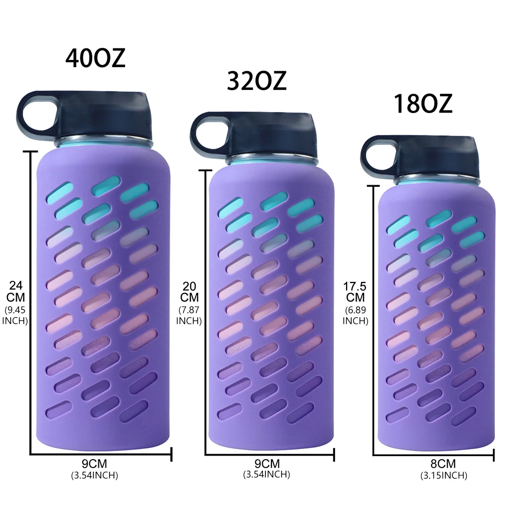 18/32/40OZ Water Bottle Wide Mouth Boot Silicone Cover Accessories