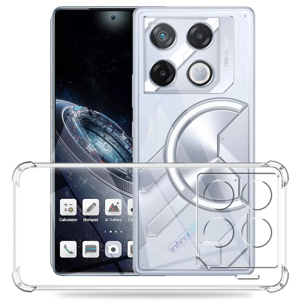 Clear Shockproof Silicone Soft Phone Case with Transparent Back Cover