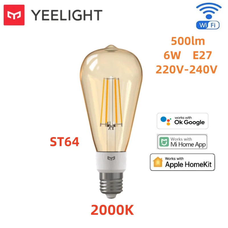 Yeelight Smart LED Filament Bulb E27 500/700 Lumens 6W 220-240V APP Control For Mi Home Homekit SmartThings smart led light bulbs