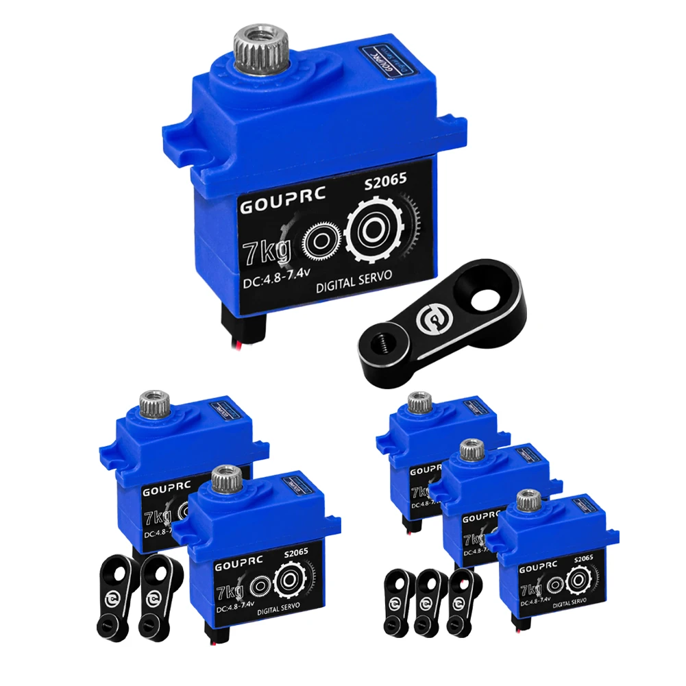 7KG Waterproof RC Digital Micro Servo with Servo Horn Metal Gear Servo Digital Servo for TRX4 TRX6 SCX10 III 1/10 RC Car