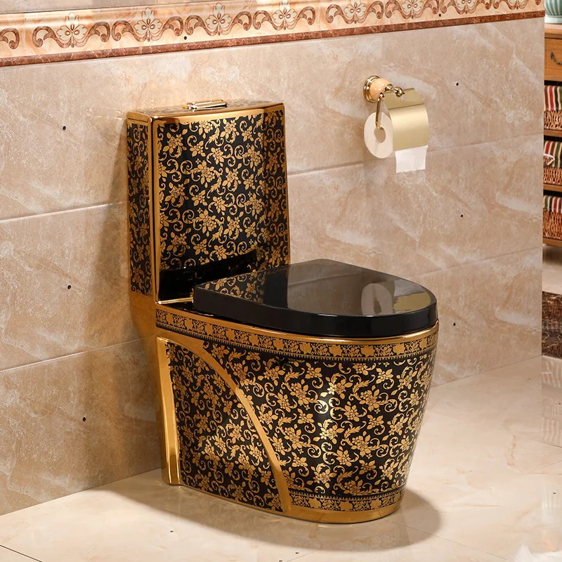 

The product can be customized.European style golden flush toilet siphon odor proof creative personality art color seat toilet