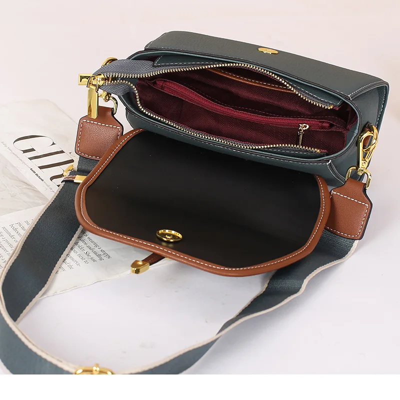 Cowhide Shoulder Bag Women's Crossbody Handbag True Leather Top Layer Chain Highquality Versatile Underarm Retro Fashion Y2k