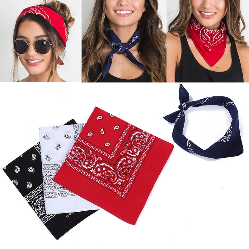 

1PC Newest 100% Cotton Hip-hop Bandanas For Male Female Head Scarf Scarves Wristband Vintage Pocket Towel Hot Selling 55*55cm