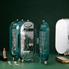 Green Foldable Jewelry Box Storage Organizer with Mirror Plastic Storage Container for Woman Earrings Necklace Desk Storage Rack 1