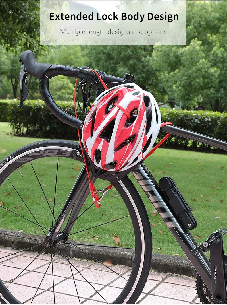 1.8M Bike Lock Strong PVC Steel Anti Theft Security Bicycle Accessories