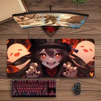 Genshin impact Mousepads Monster Large Mouse Mat Big Desk Pad Non Slip Rubber Mouse Pad Big Keyboard Mats Mouse Pad 2