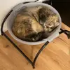 Warm Cat round Bed Winter Free-Standing Pet Sleeping Mattress Removable Washable Indoor Outdoor Universal Cats Bed 2