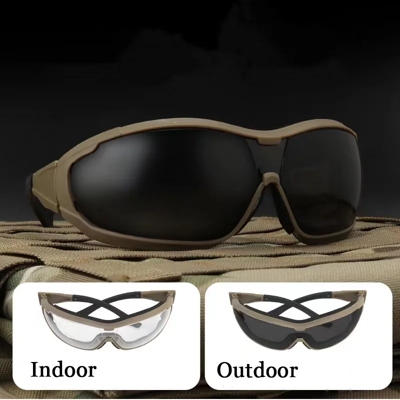 Tactical Windproof Sunglasses Military Goggles Air Gun Color Bullet  Shooting War Games Eye Protection Motorcycle Riding Glasses - Hiking  Eyewear - AliExpress