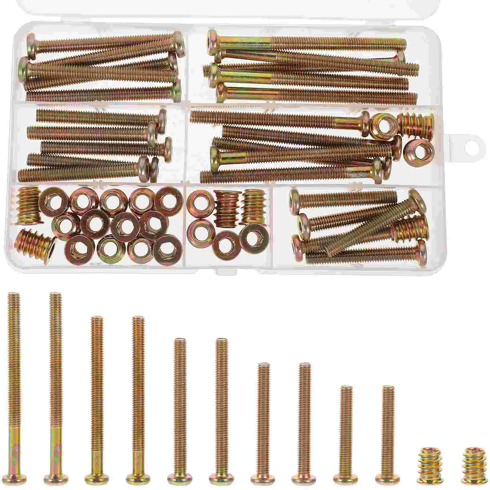 

Furniture Screws Wood Inserts Nut Threaded Flanged Screw-in with Bolt Nuts Color Steel Fastener Bolts