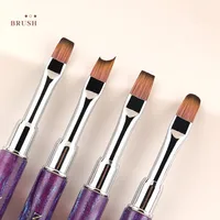 Pinceau à gel ovale et plat pour nail art UV, 1 pièce, design professionnel, pour salon, maison, manucure DIY 2