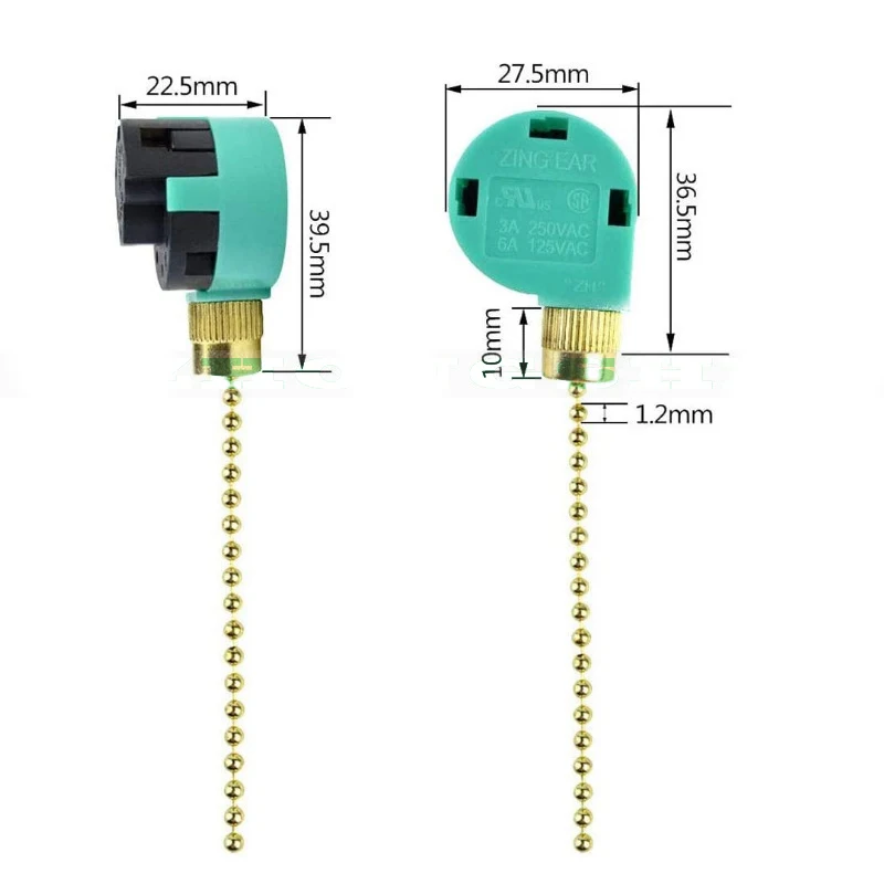 Decke Fan Schalter 3 Geschwindigkeit 4 Draht ZE-268S6 Fan Pull Kette Speed Control Schalter