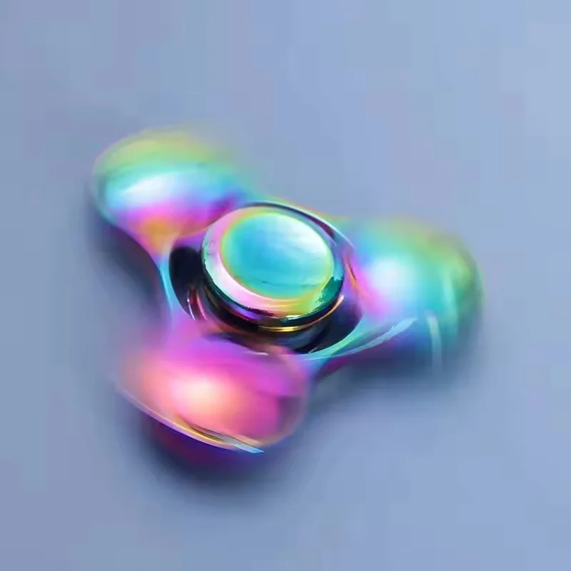 화려한 무지개 UFO 메탈 피젯 스피너 |   집중력 향상 및 불안 완화를 위한 EDC 휴대용 손가락 장난감 |   휴대용 책상용 스피닝 탑 선물