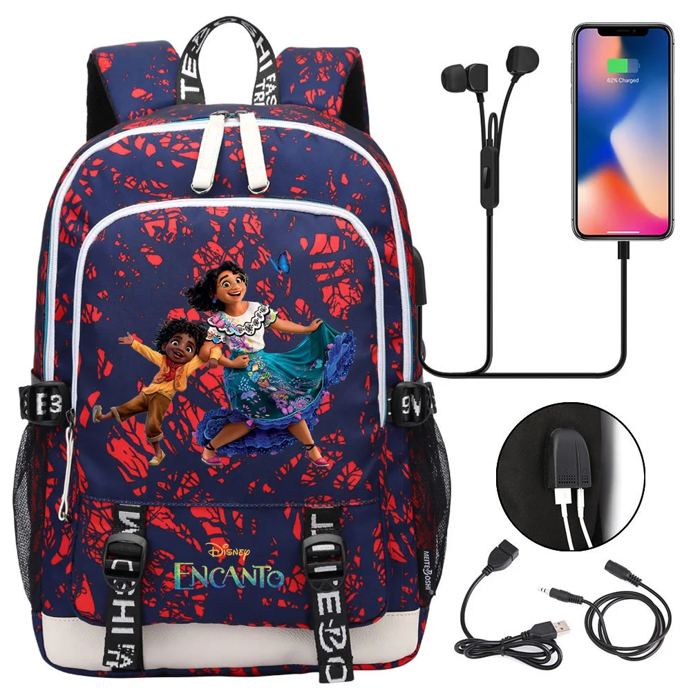 

Disney Encanto Backpacks Teenager USB Charging Laptop Backpack Women Men Rucksack Mochila Travel Bag