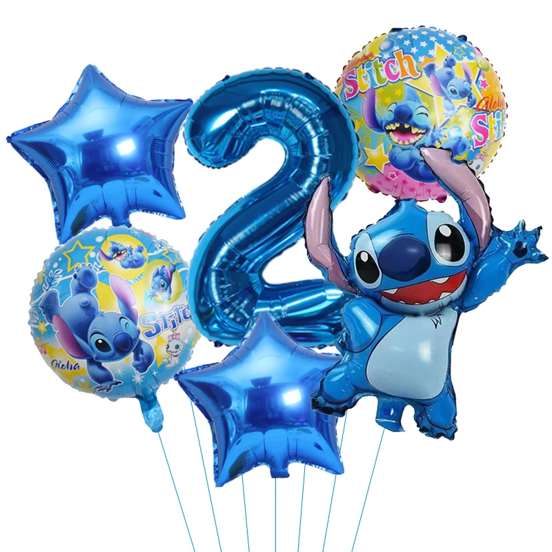 Party decorations 6pcs Disney Lilo & Stitch Party Balloons Stitch 32" Number Balloon set Baby Shower Birthday Kids Toy Gifts