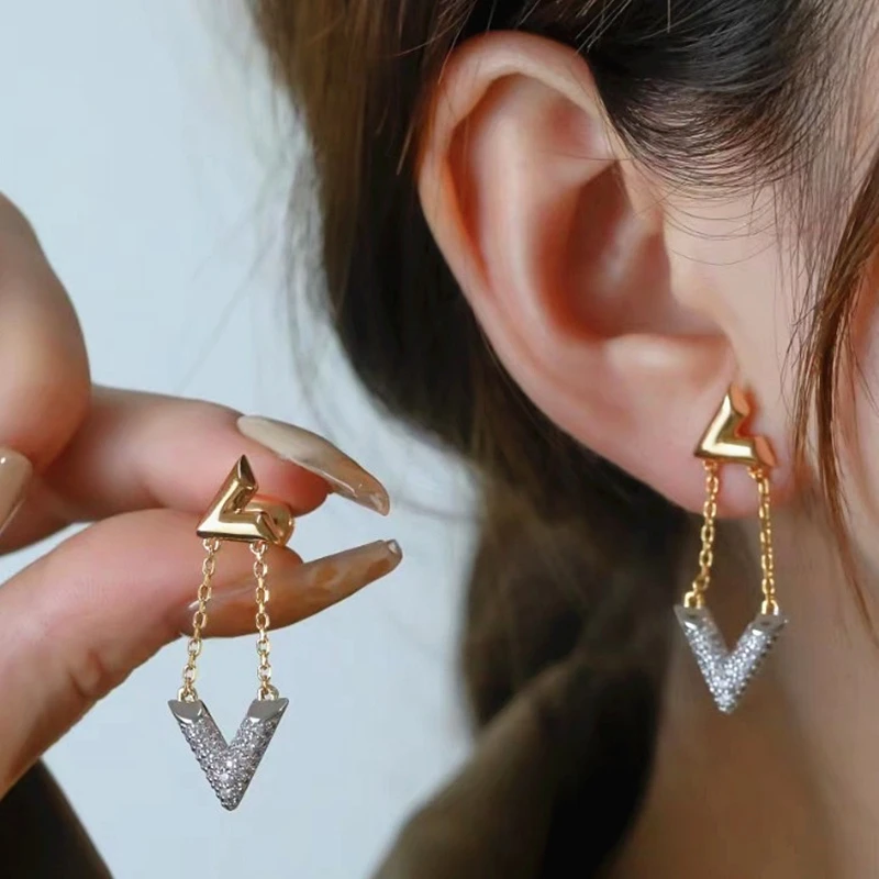 Letter V Earrings Lupon gov ph