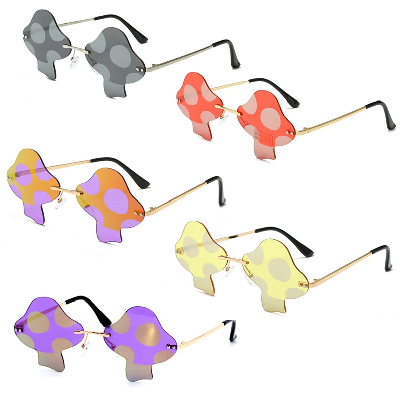 Sunglasses Mushrooms Mushrooms Glasses Women Style Rimless