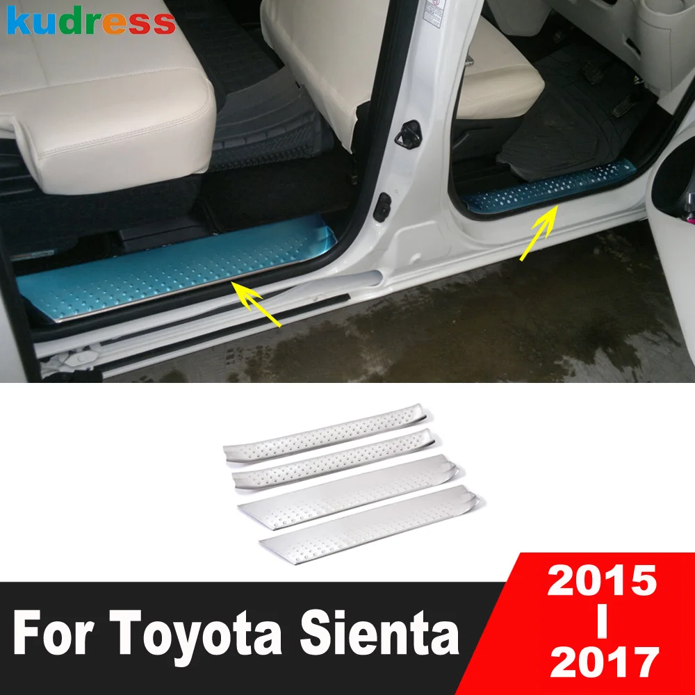 

For Toyota Sienta NHP170 2015 2016 2017 Stainless Car Door Sill Scuff Plate Cover Trim Welcome Fender Pedal Molding Accessories