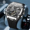 GELATU 6013 Fashion Original Watch for Men Multifunction Chronograph Waterproof Silicone Strap Automatic Mechanical Wristwatches 1