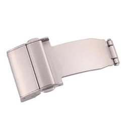 Silver Stainless Steel Watch Band with Double Press Automatic Clasp - 22mm (Silver)