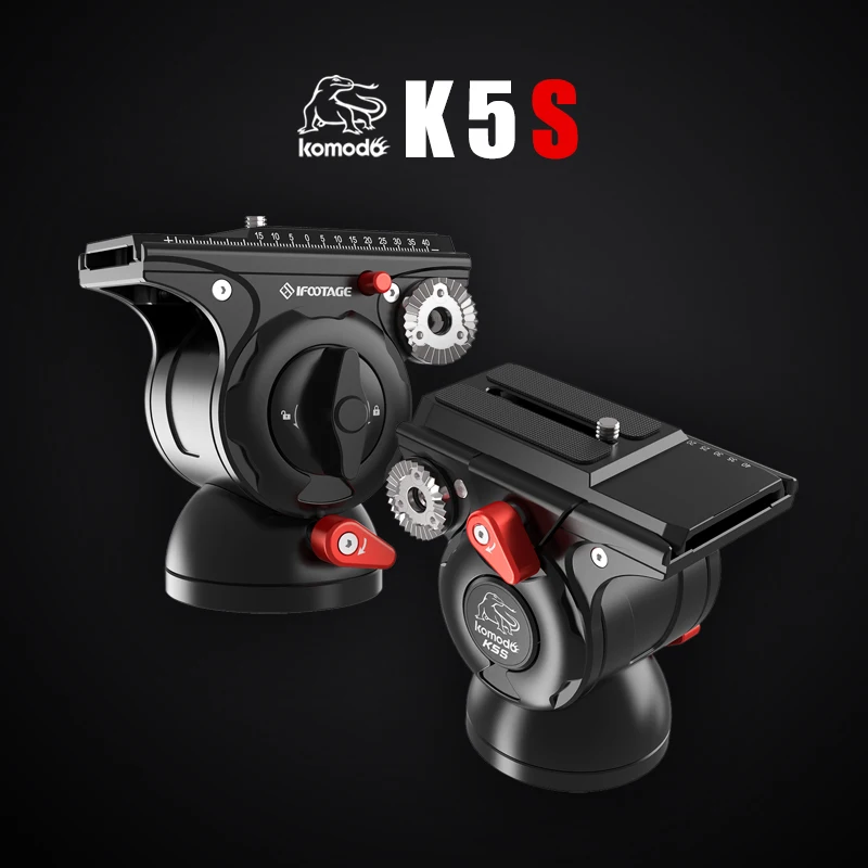 

IFootage KOMODO K5S гидравлическая панорама наклон быстросъемная Жидкостная головка компактная Легкая головка штатива с 1/4 "-20 монтажным винтом
