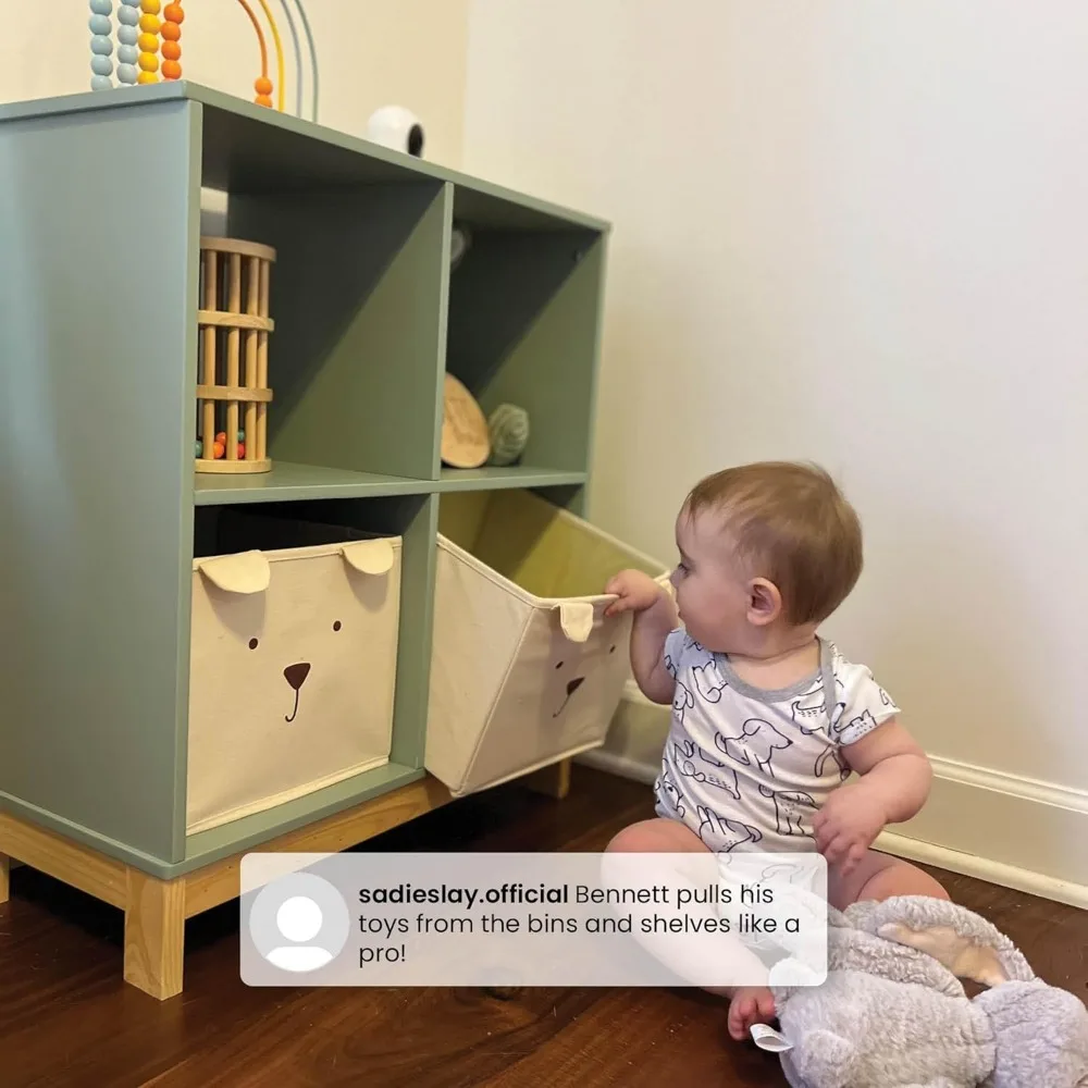Children's Bookcases, babyGap by Brannan Bear Bookcase with Bins, Sage Green 4
