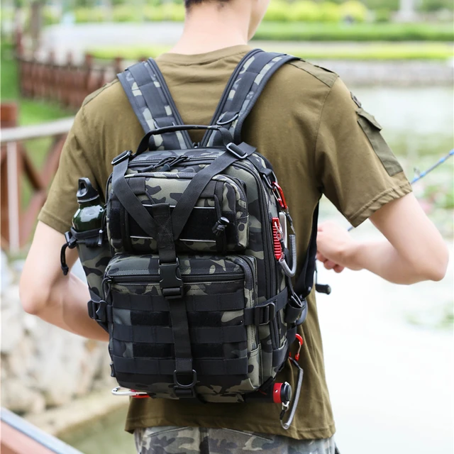 Outdoor Fishing Backpack Tactical Backpacks Men Army Molle Bags Waterproof  Bag Climbing Camping Hiking Travel Fishing