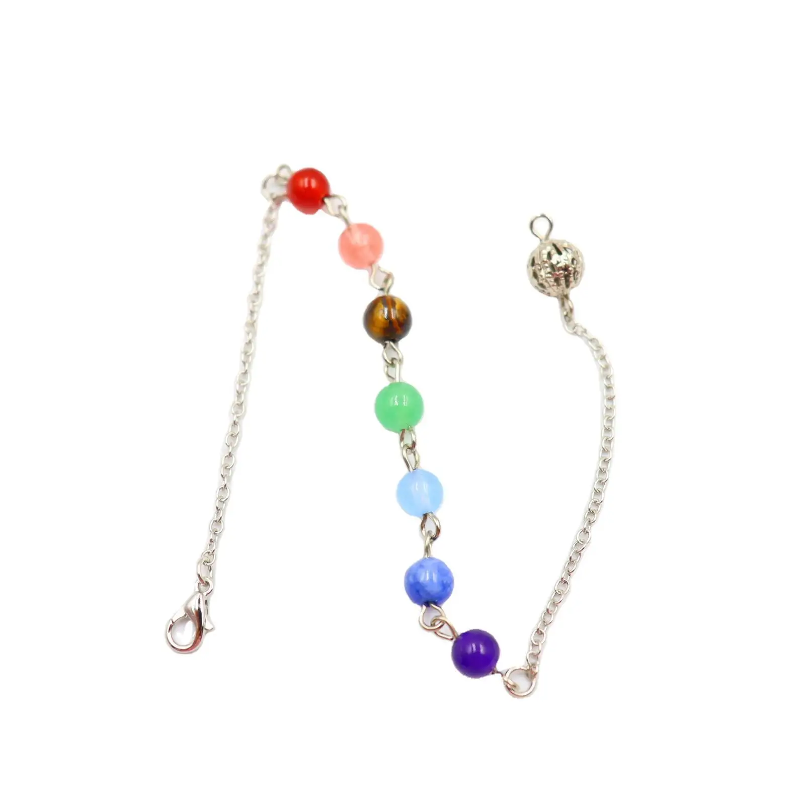 7 Color Beads Chakra Chain Hollow Bead Pendulum Chain Power Stone Pendulum Pendant Accessories Chain 5