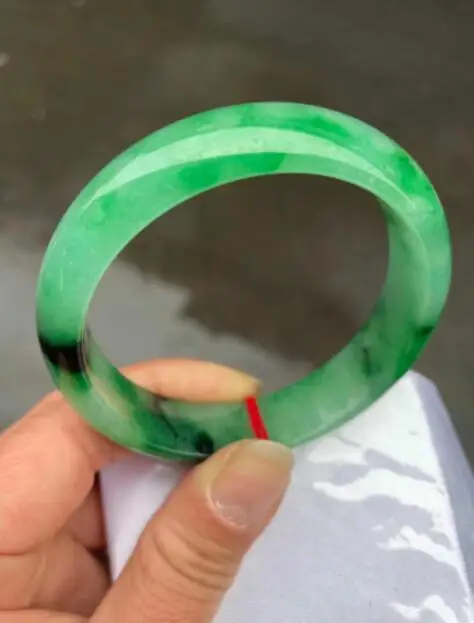

free shipping Fine Jewelry natural genuine green Myanmar Jadeite Bracelet send certificate 56-58mm
