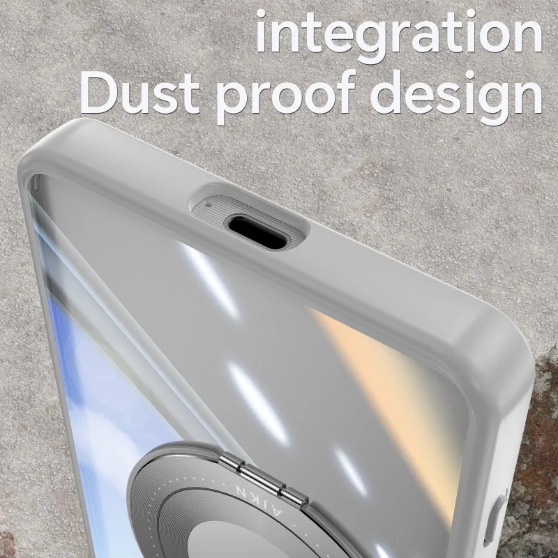 Magnetic Stand Glossy Clear Acrylic Hard Case - Shockproof Protection Back Cover