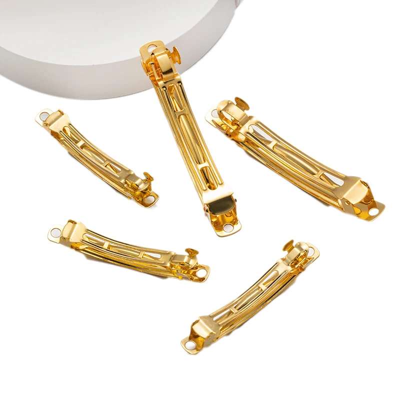 10 stücke Kupfer Blank Französisch Haarspange Haar Clip Basis Für DIY Snap Haarspangen Pins Schmuck Machen Zubehör Liefert Frauen Mädchen – Detail 4