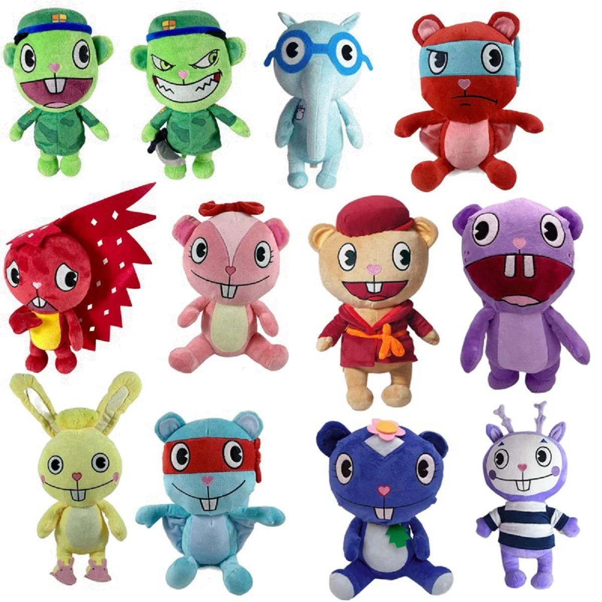 28cm HTF Happy Tree Friends Anime Happy Tree Friends Soldier Fliqpy Plush Toys Dolls Military Flipy Doll Plush Toy for Kids Gift new dragon armor 1 72 m1a2 sep 3rd battalion 67th armored regiment 4th infantry div iraq 2003 military soldier 63161 collection