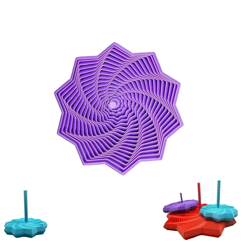 PLA Expanded Sensory Fidget Star 3D Printed with Handles Fidget Toy Stress Relief Whirling Spiral Fractal Fidget Hexagon