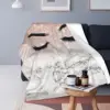 Flannel Throw Blanket Support Custom Logo for Couch Bed Sofa Lightweight Super Soft Warm Beautiful Eyes Eyelash Lashes Pattern 1